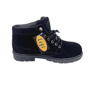 Lugz Men&#39;s Black Mantle Hi Lace Up Faux Suede Slip Resistant Boots Size 10